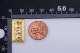 2pc Dainty STARBURST Bar Pendant- 18k Gold  CZ North Star Charm, Textured Bar, Celestial Pendant, Micro Pave Charm- 10x21mm
