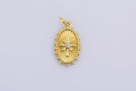 2 pc 18k Gold  Micro Oval Pave Star Pendant , Star Charms, Lock Necklace Earring Charms, CZ Pave- 11x18mm