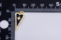 1 pc 18 kt Gold  Enamel Heart- 10x22mm