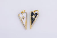 1 pc 18 kt Gold  Enamel Heart- 10x22mm