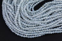 Natural Mystic Silverite Agate/ Chalcedoney, Diamond Faceted Round sizes 4mm, 6mm, 8mm, 10mm, 12mm-Full Strand 15.5 inch Strand