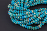 Natural Aqua Aqua AFRICAN Sea Sediment Jasper smooth roundel- 8mm Smooth Gemstone Beads