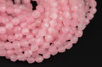 Rose Quartz- Hexagon Shape- Grade A High Quality- 8mm and 10mm- Full Strand 16"