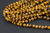 Natural Tiger's Eye Tiger Eye Tigereye Tigerseye Hexagon Star Shape- Grade A High Quality- 8mm and 10mm- Full Strand 16" Gemstone Beads