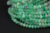 Natural Rainbow Fluorite Roundels Top Quality Sharp Facets, Full Strand 15.5 Inch, 4mm, 6mm, 8mm, 12mm, or 14mm Beads- Gemstone Beads