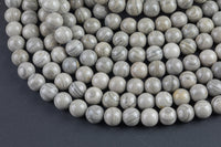 Natural Gray Banded Jasper Beads Grade AAA  Round 6mm 8mm 10mm 12mm Full Strand AAA Quality  Smooth Gemstone Beads