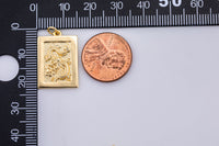 2 pcs 18 kt Gold  Mystical Flying Dragon, Chinese Legend, Mythical Animal, Beast, Tale, tablet Necklace Pendant- 15x22mm