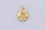 3pc 12mm 18k Gold  Queen Bee Charm Fly Honeybee Insect Animal Necklace Pendant- 14mm-3pcs per order