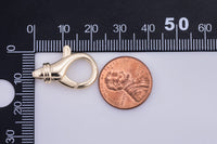 2 pcs- Lobster Clasps - 18kt Gold  for Charm Lock Keychain Supply Component- 15x22mm