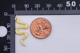 2 pc 18 Gold Dainty Snake Pendant Necklace - 12x17mm