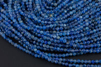 Natural Kyanite Round Beads 3mm and 4mm Faceted Round Beads Micro Cut Faceted Tiny Small Kyanite Gemstone Earthy 15.5" Strand Gemstone Beads