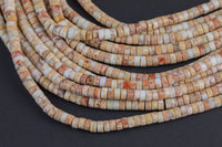 White Tan Sea Sediment Jasper Heishi Discs Beads 2x4mm 3x6mm 15.5" Strand