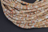 White Tan Sea Sediment Jasper Heishi Discs Beads 2x4mm 3x6mm 15.5" Strand