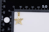 2pc 18K Gold  Mini Shooting Star Cubic Zirconia Bracelet Necklace Pendant Earring Charm Gift for Jewelry Making-15mm