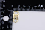 2 pc 18 kt Gold Double Lock Style - Star CZ- Connector Charm - 9x20mm