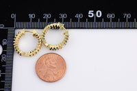 16mm 18kt Gold   Rainbow Huggie Hoops- 16mm CZ Hoop Earring with CZ Set- 1 pair per order Huggies