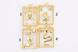 2 pcs 18 kt Gold Tarot Card Reading-- 17x24mm