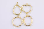 4 pcs 14k gold  Hammered Drops- Teadrop, Oval, Heart Circle -18mm