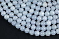 Light Gray- JADE Smooth Round-  6mm 8mm 10mm 12mm-Full Strand 15.5 inch Strand AAA Quality