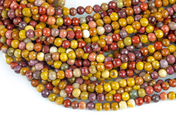 4mm Mookaite Beads Faceted Round Mookaite Jasper .  4mm- Full 15.5 Inch Strand-  AAA Quality AAA Quality Gemstone Beads