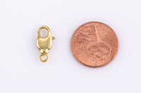 4 pcs- Dainty Self Closing Swivel Clasps Lobster Clasp - 18kt Gold for Charm Lock Jewelry Supply Component- 9x17mm