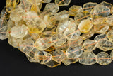 CITRINE smooth Flat nuggets Assorted Sizing-18x25mm- Full 15 inch Strand