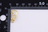 1 pc- 14k Gold Lobster claw clasp for Bracelet Necklace Buckle Micro paved ,CZ Cubic Clasp Fastener- 10x20mm