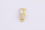 1 pc- 14k Gold Lobster claw clasp for Bracelet Necklace Buckle Micro paved ,CZ Cubic Clasp Fastener- 10x20mm