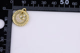 2 pcs 18k Gold  Dainty Moon Coin  Pendant for Necklace - 11mm- 2 pieces per oder