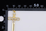 1 pc CZ Sword Charms Necklace Component- 20x44mm