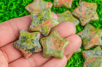 1 Pc Natural Unakite Jasper Gemstone Star- 28mm- Large