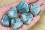 1 Pc Labradorite Heart Hearts Healing Stone - Size approximately 30x30mm / 1" x 1" - Natural Gemstone Hearts