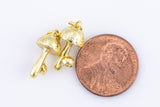 2 pc 18 Gold Dainty Mushroom Charm Pendant Necklace - 7x15mm