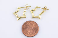 4pc 18kt Gold  Earrings Stud Star Earrings- 2 pcs Per prder- 16mm