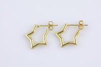 4pc 18kt Gold  Earrings Stud Star Earrings- 2 pcs Per prder- 16mm