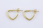 4pc 18kt Gold  Earrings Stud Heart Earrings- 2 pcs Per prder- 16mm