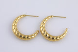 1 pair 18kt Gold  Hoop Stud Earring, Earring 24mm