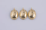 2pc Scarab Beetles Scarabs 14k Gold Charms Egyptian Charms 12x19mm