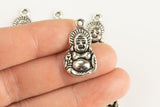 7 Laughing Buddha Charms Buddhism Namaste Wisdom Meaning 15x27mm