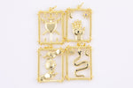 2 pcs 18 kt Gold Tarot Card Reading-- 17x24mm