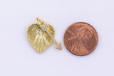 1 pc Gold  CZ Heart Arrow Pendant Micro Pave Arrow Charm Cubic Zirconia Drop Charm Pendant for Necklace Earring- 15mm