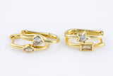 2 pcs 14k Gold  Earrings Bold rectangle hoop earrings / minimalist earrings gift - CZ- 2 pcs per order- 15x22mm