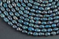 Peacock 7x9mm  Potato Pearl A Quality Round Freshwater Pearl- 15 inch strand