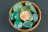 Natural Green Chalcedony Tumbled Nuggets- 100 grams-3.5 ounces - .5 inch-1.5 inch Size- Roughly 15 pcs per bag