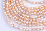 Peach Fresh Water Pearl Center Drill Nugget Beads 7-8mm, 8-9mm 15" Strand