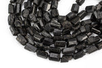 Natural Black Tourmaline Freeform Nugget - Approximately 14mm and 11mm - Full 15.5 inch strand Gemstone Beads