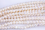 7-8mm, 9-10mm Large Hole Freshwater  Pearl, 8 Inch Strand Big Hole Beads