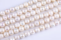 Natural 10-11mm High Quality Round Freshwater Pearl Gemstone Beads- 15 inch per strand