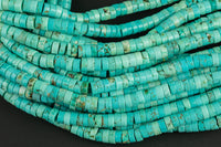 Turquoise Heishi Discs Beads 2x4mm 3x6mm 7" Strand