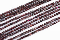 Natural Garnet Faceted Faceted Cube Beads Size 4-5mm 7.5" Strand